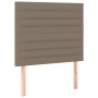 Boxspringbett vidaXL, taupe, 100x200 cm, Stoffbett mit Kopfteil und Holzfüßen.