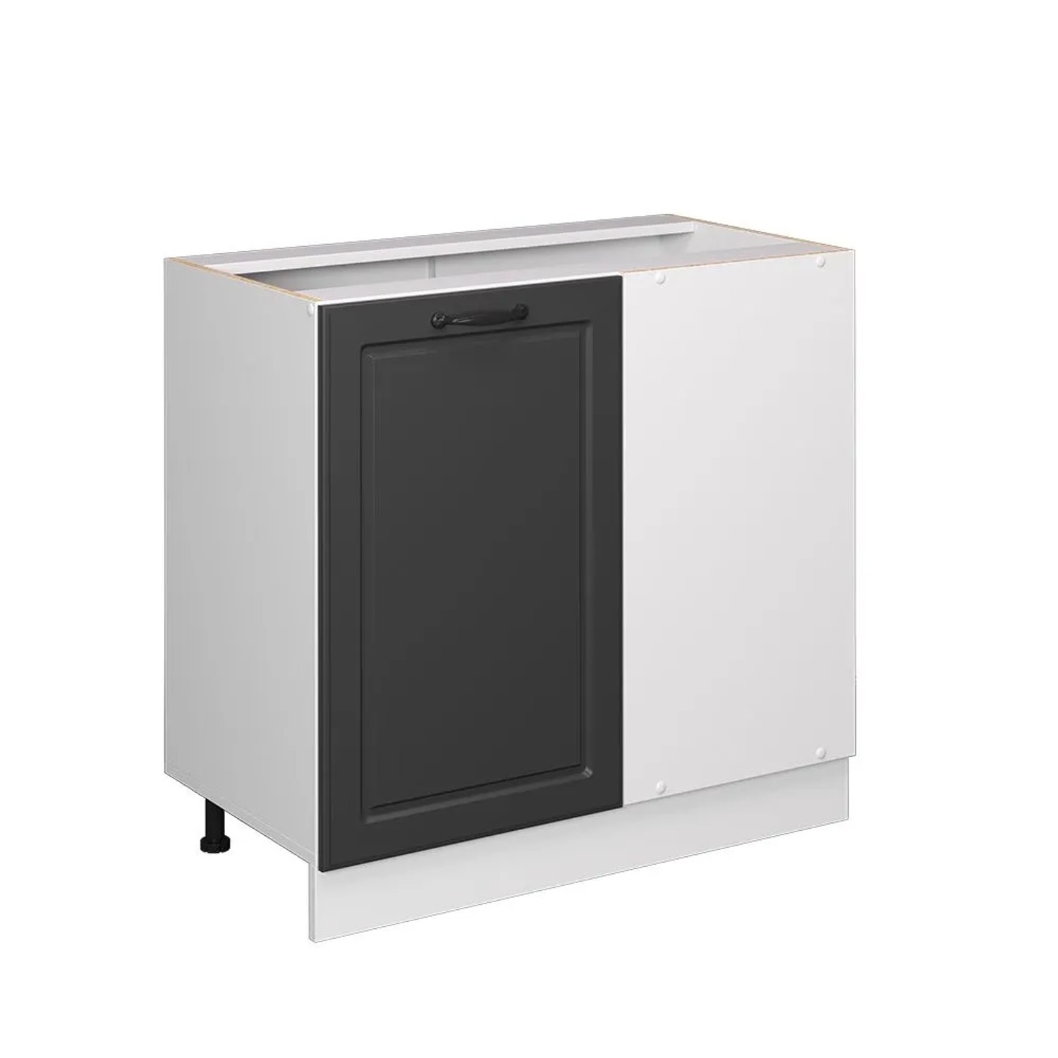 Vicco Eckunterschrank R-Line Anthrazit Landhaus Weiß 86 cm ohne Arbeitsplatte