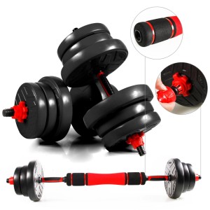 CCLIFE Hantelset 20kg, verstellbare Kurzhanteln und Langhantel mit Verbindungsrohr.