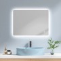 Emke Badspiegel 70x50 cm mit LED-Beleuchtung und Touchschalter, kaltweiß und dimmbar.