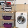 Einhell GC-WW 1250 NN Hauswasserwerk auf Regal, neben Waschmaschine. Pumpe für Haus und Garten.