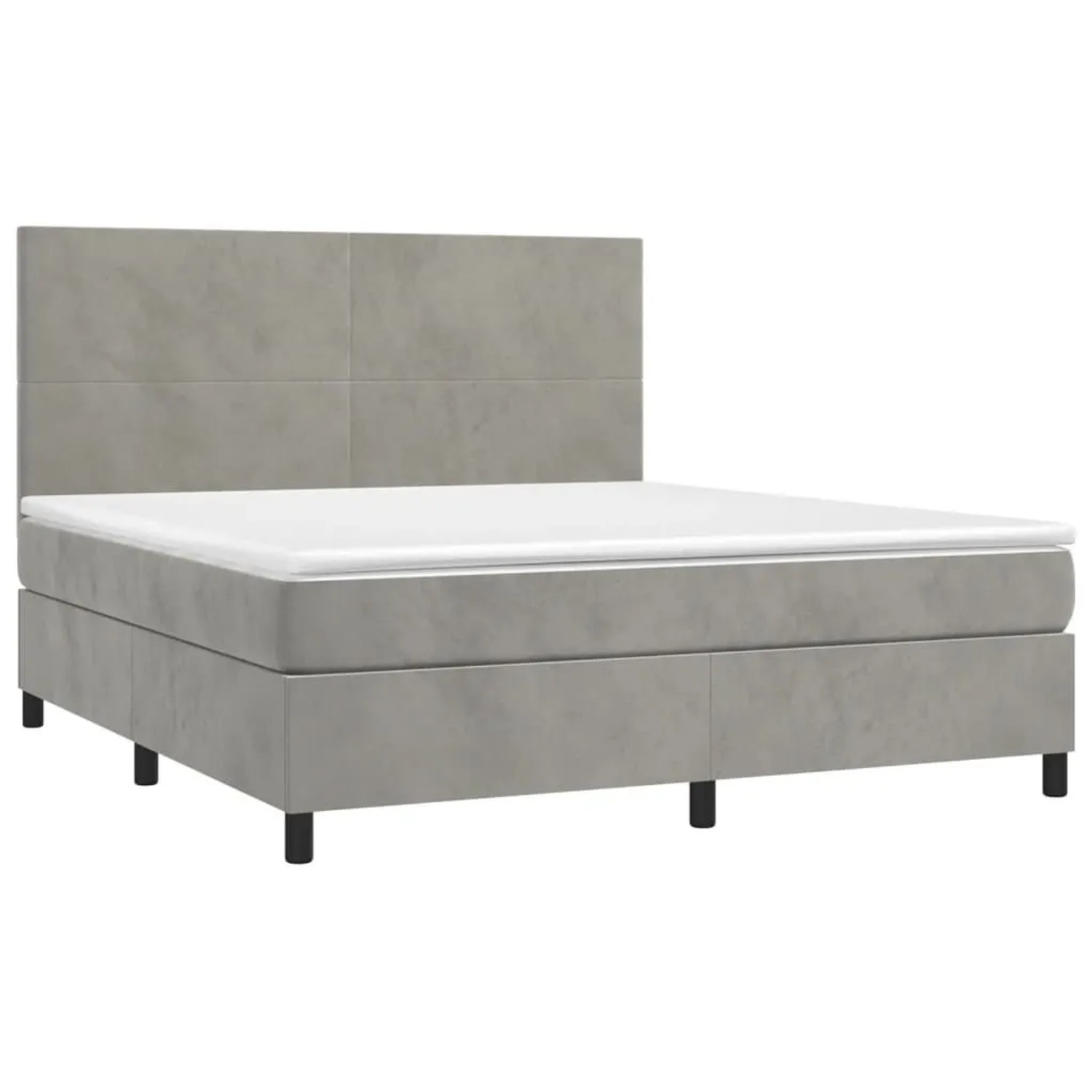 vidaXL Boxspringbett mit Matratze & LED Hellgrau 180x200 cm Samt 3136017 günstig online kaufen