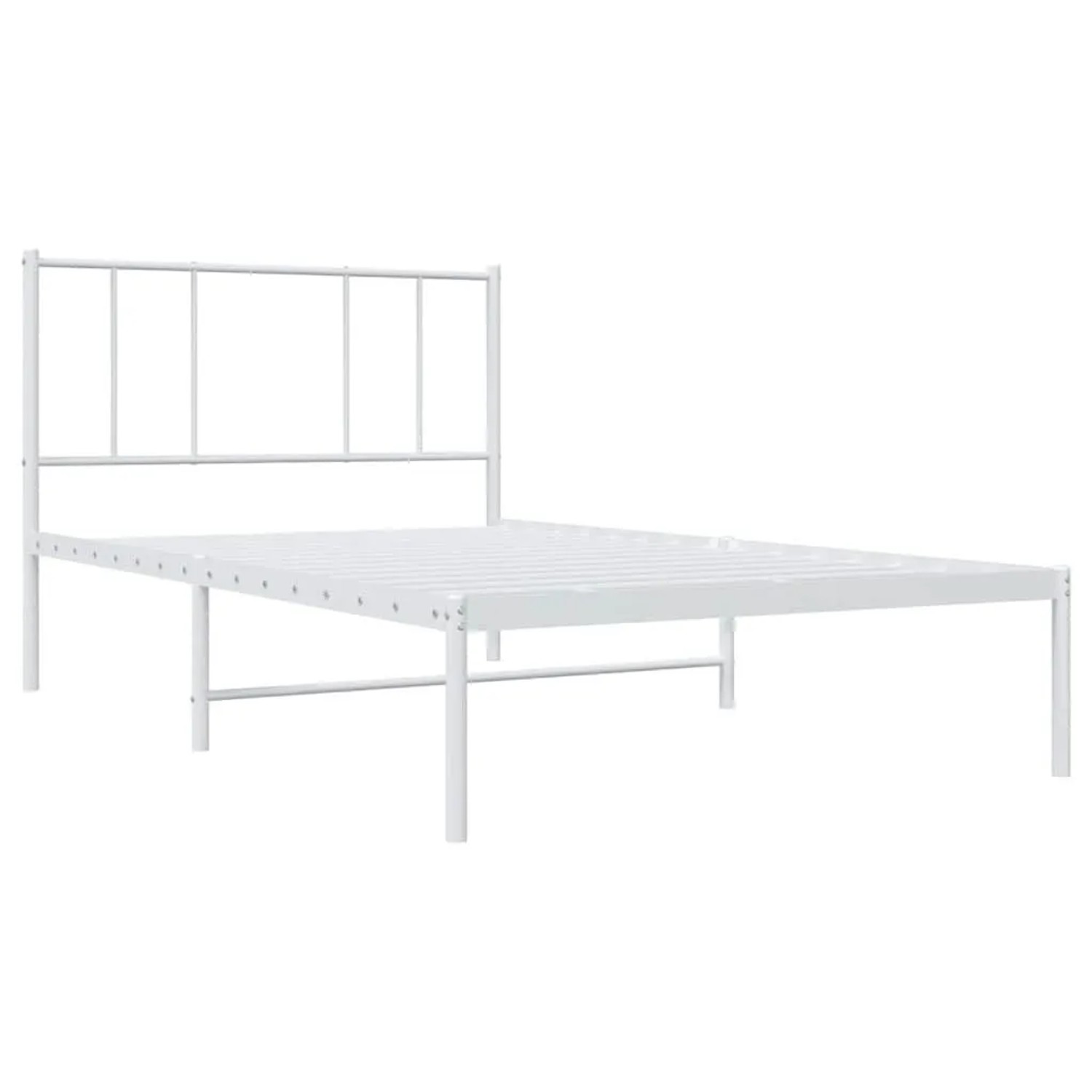 vidaXL Bettgestell mit Kopfteil Metall Weiß 90x190 cm 352521