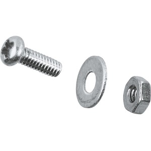 Grohe Sicherungsschrauben-Set für Sensia Arena Dusch-WC, bestehend aus Schraube, Unterlegscheibe und Mutter.