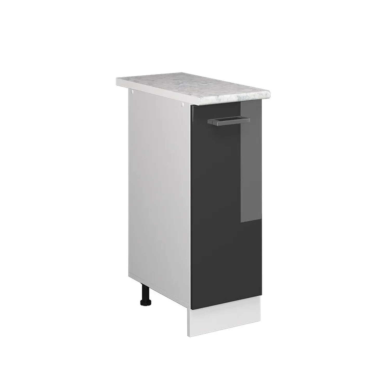 Vicco Apothekerschrank R-Line Anthrazit Hochglanz Weiß 30 cm AP Marmor