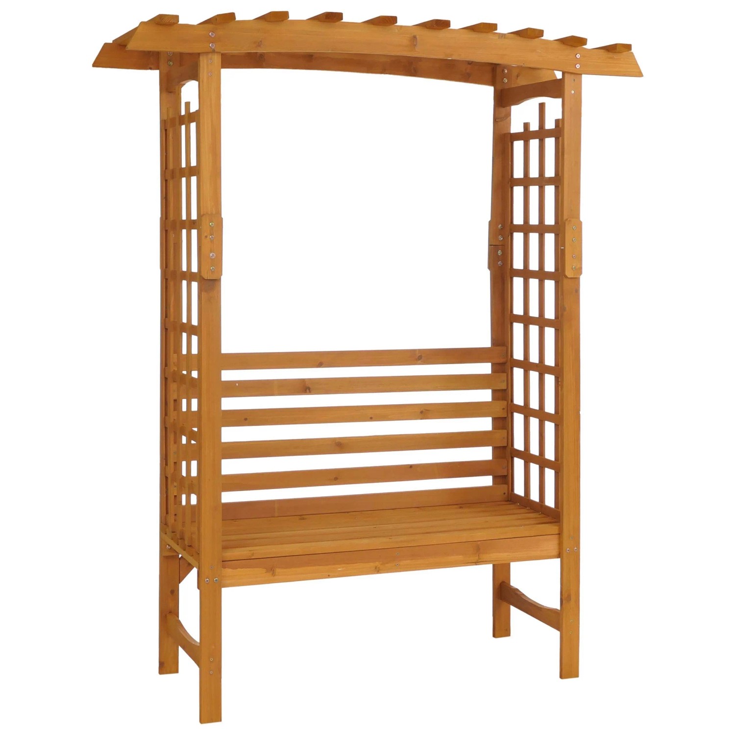 MCW Rosenbogen mit Sitzbank Q21 Rankhilfe 201x160x60cm Natur