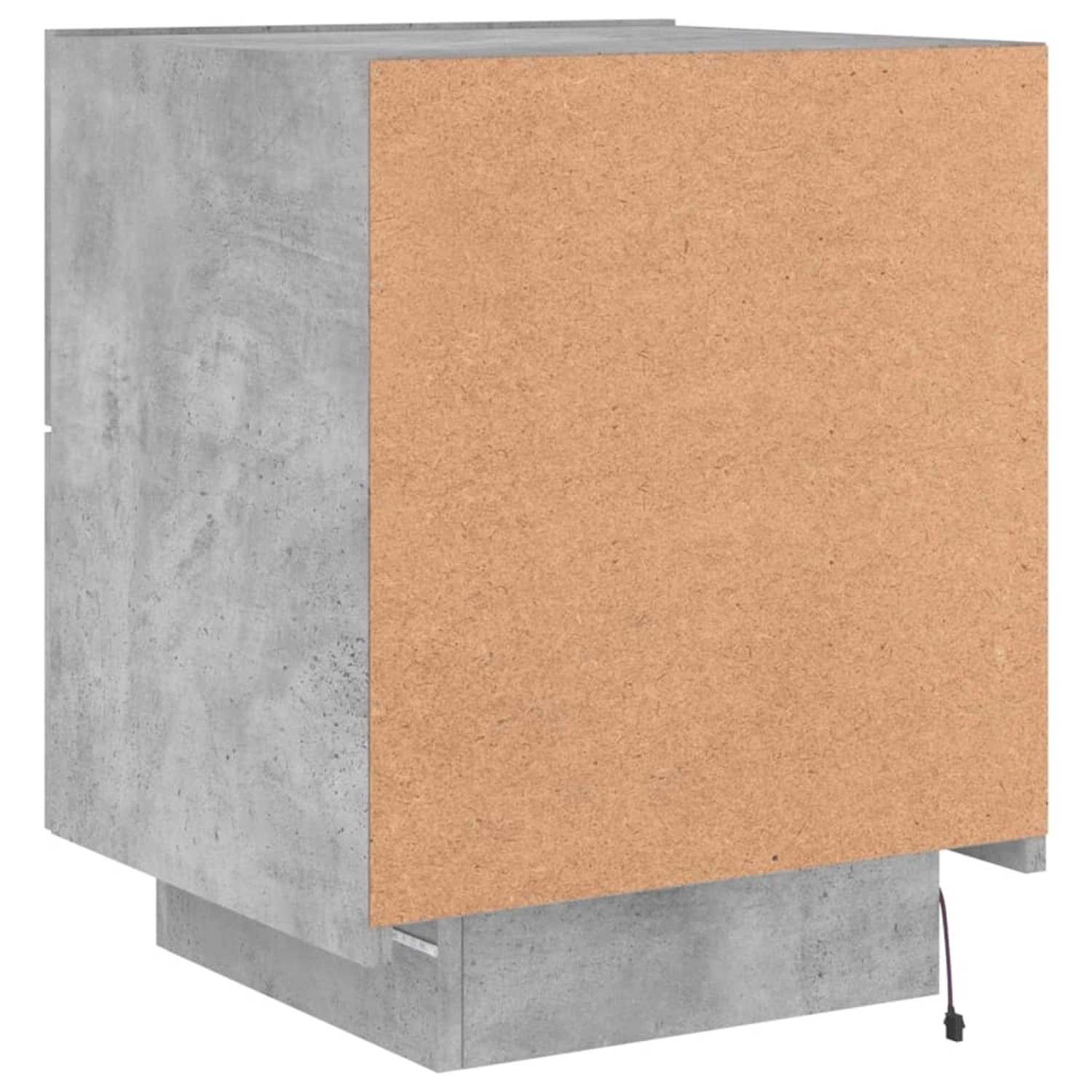 vidaXL Nachttisch mit LED, Betongrau, Holzwerkstoff, 2er-Set.