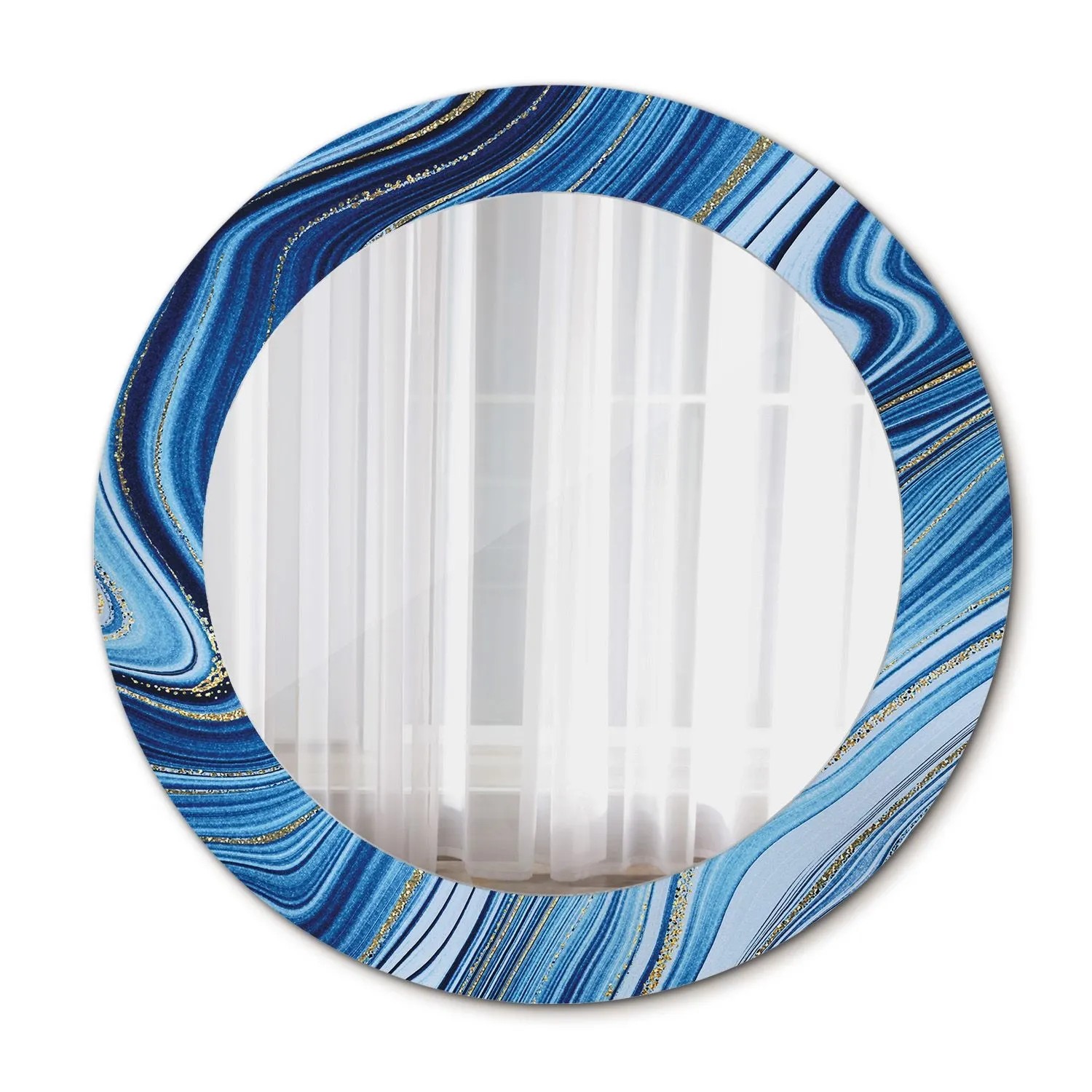 Tulup Spiegel mit Motivdruck Marmorfluss 60x60 cm Runder Spiegel Aufdruck S günstig online kaufen