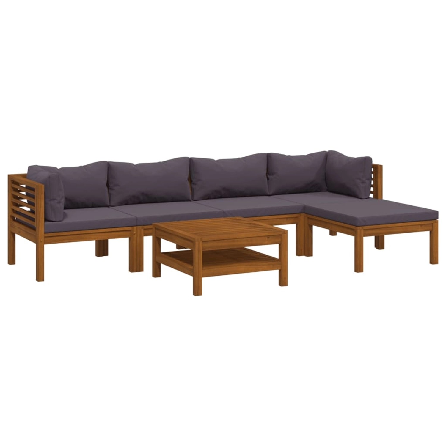 vidaXL 7-Tlg Garten-Lounge-Set mit Auflage Massivholz Akazie 3086898