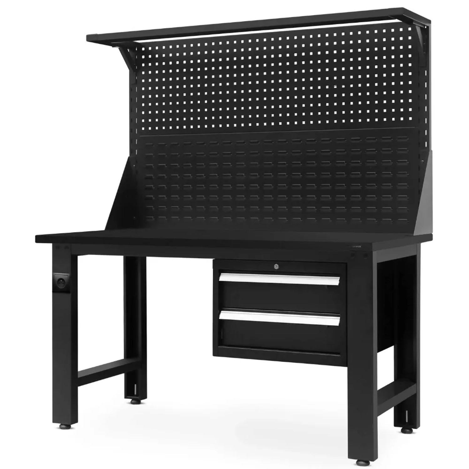 JAN NOWAK Werkbank Werkstatt LOGAN 170 x 150 x 75 cm Schwarz Platte Schwarz