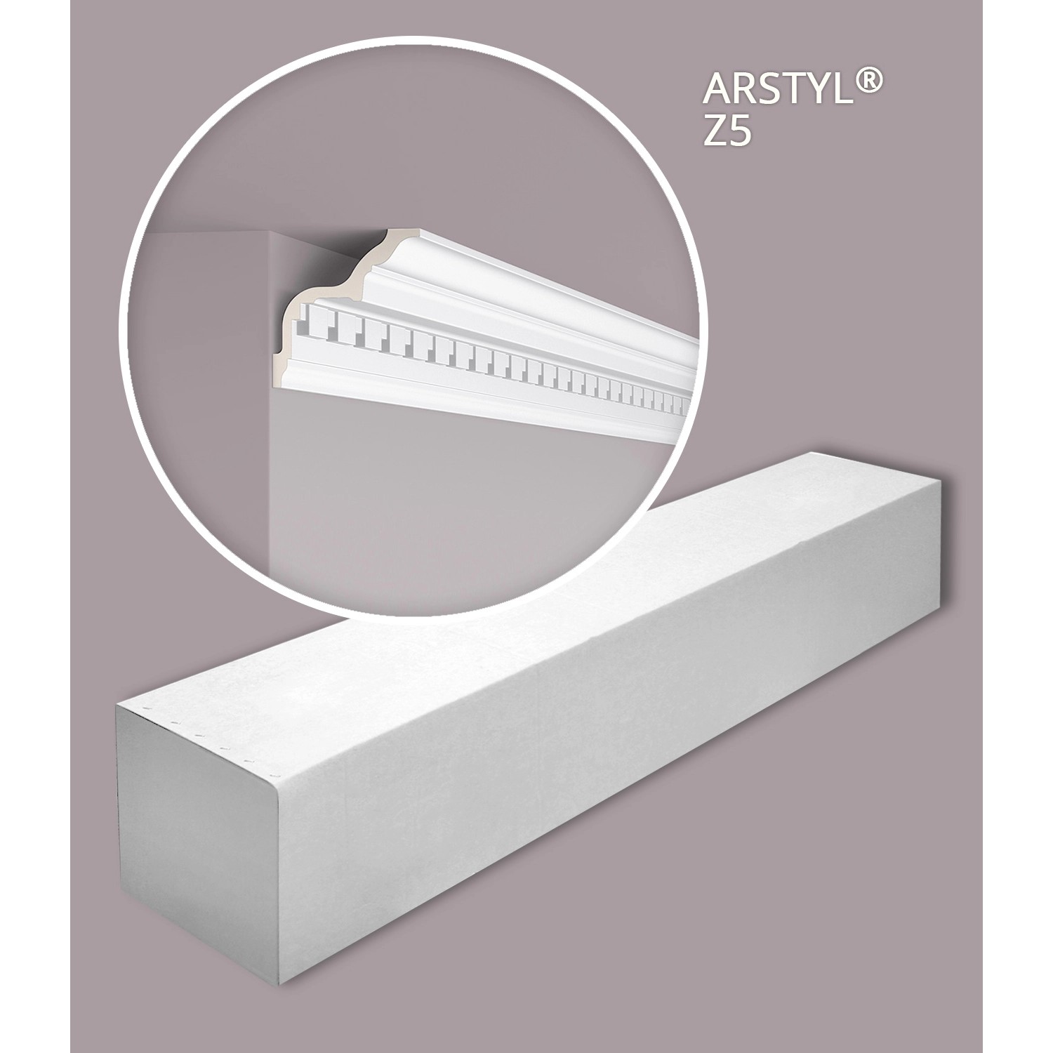 NOEL & MARQUET NMC Z5-Box ARSTYL Eckleisten, 16 Stuckleisten (32m) in Weiß.