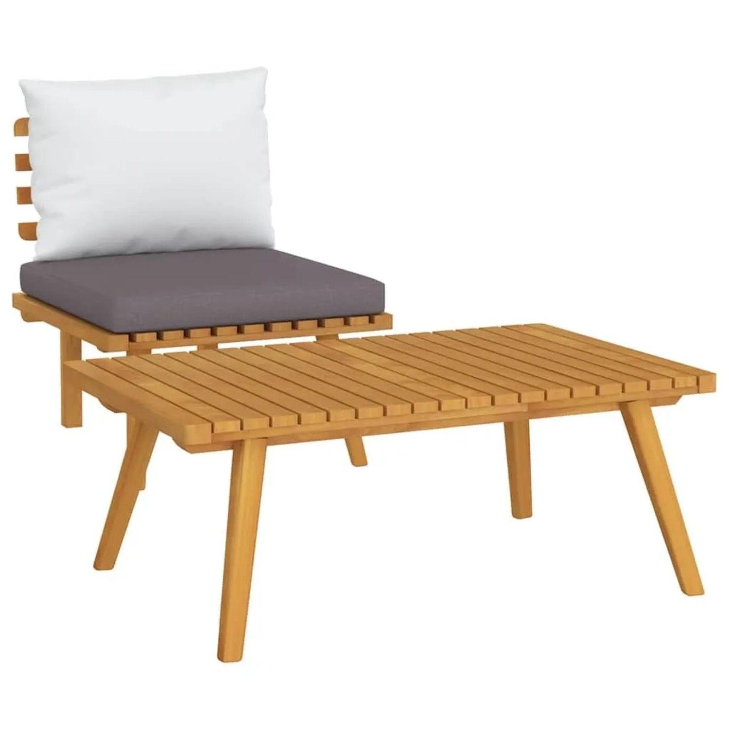 vidaXL 2-Tlg Garten-Lounge-Set mit Kissen Massivholz Akazie 316267