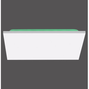 Weiße LED-Deckenleuchte Gustav 45x45 cm mit RGB Backlight Funktion.