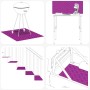 vidaXL Rautenscheiben, 4 Stk, silberfarben, 80x20 cm, aus Aluminium für Treppen.