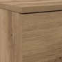 Detailansicht des vidaXL Schuhschranks in Eiche handwerklich. Zeigt die rustikale Holzmaserung des Holzwerkstoffs.