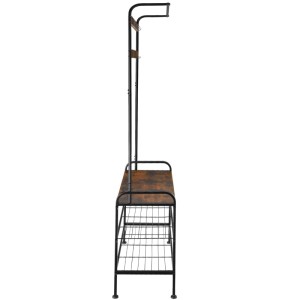 Tectake Garderobenständer Wichita Industrial Style Holz und Stahl  73 50 x 36 x 184 cm Industrial Holz Dunkel  Rustikal