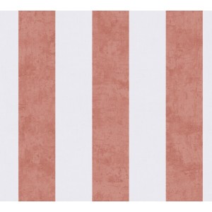 A.S. Creation Vliestapete mit Streifen in Creme und Rot. Dekorative Tapete mit glatter Oberfläche.