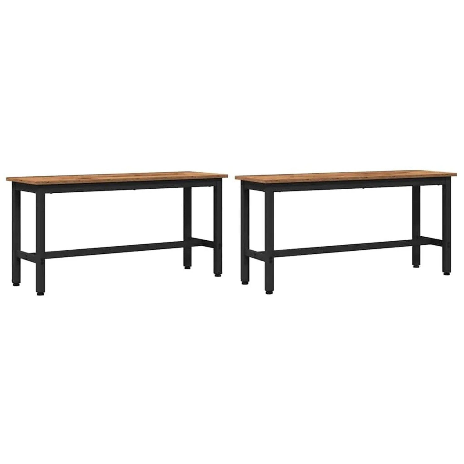 vidaXL Esstischbank 2 Stk Altholz 100 x 32,5 x 48,5 cm 873759