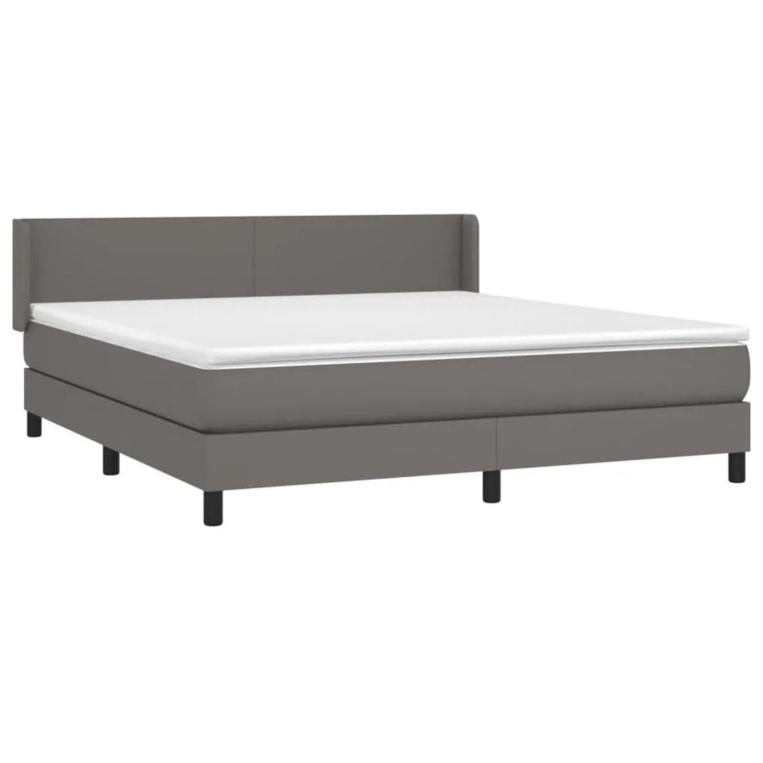 vidaXL Boxspringbett mit Matratze Grau 160x200 cm Kunstleder 3130671 günstig online kaufen