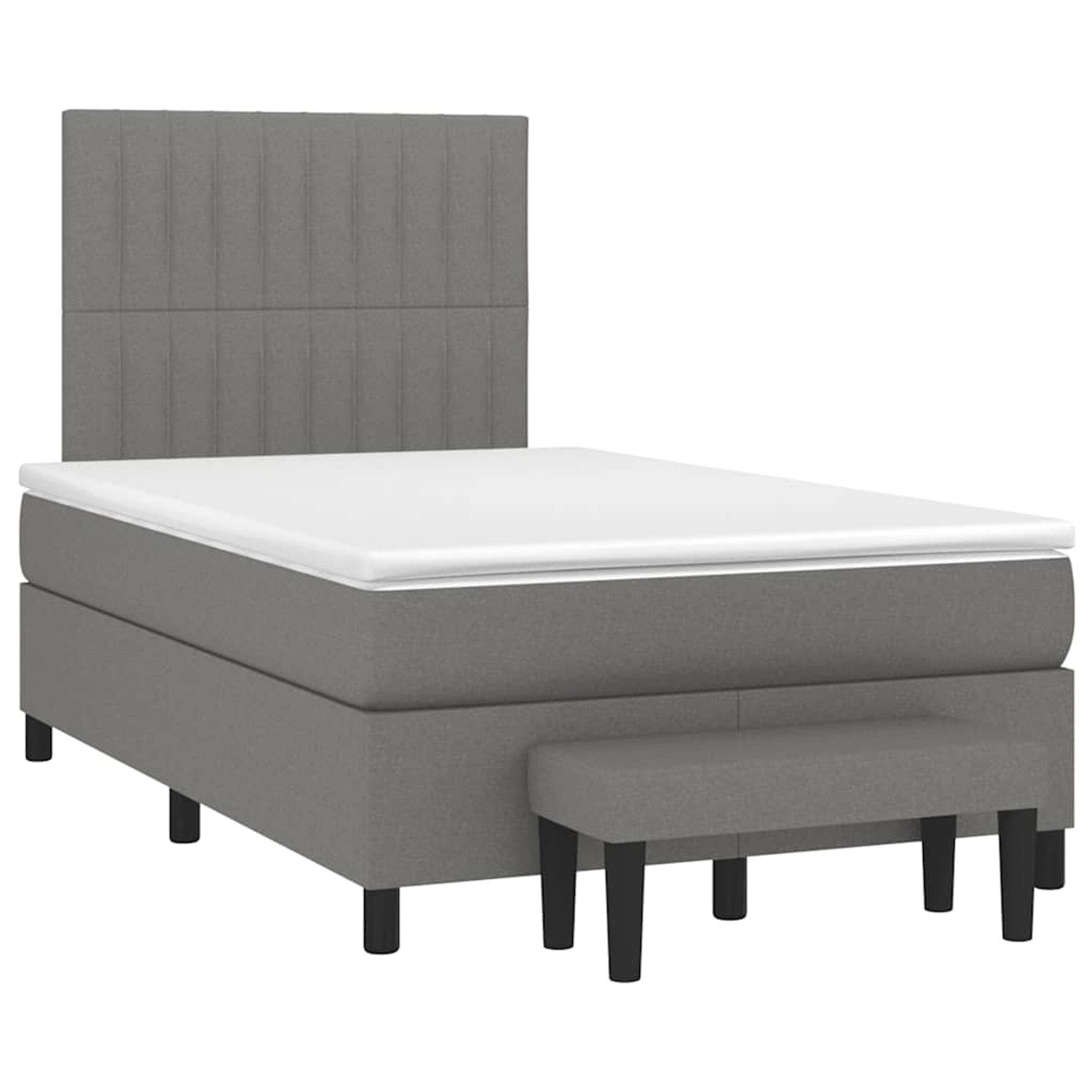 vidaXL Boxspringbett mit Matratze Dunkelgrau 120x190 cm Stoff 3270370 günstig online kaufen