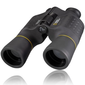 Schwarzes National Geographic Porro-Fernglas 10x50 für Natur- und Vogelbeobachtung.