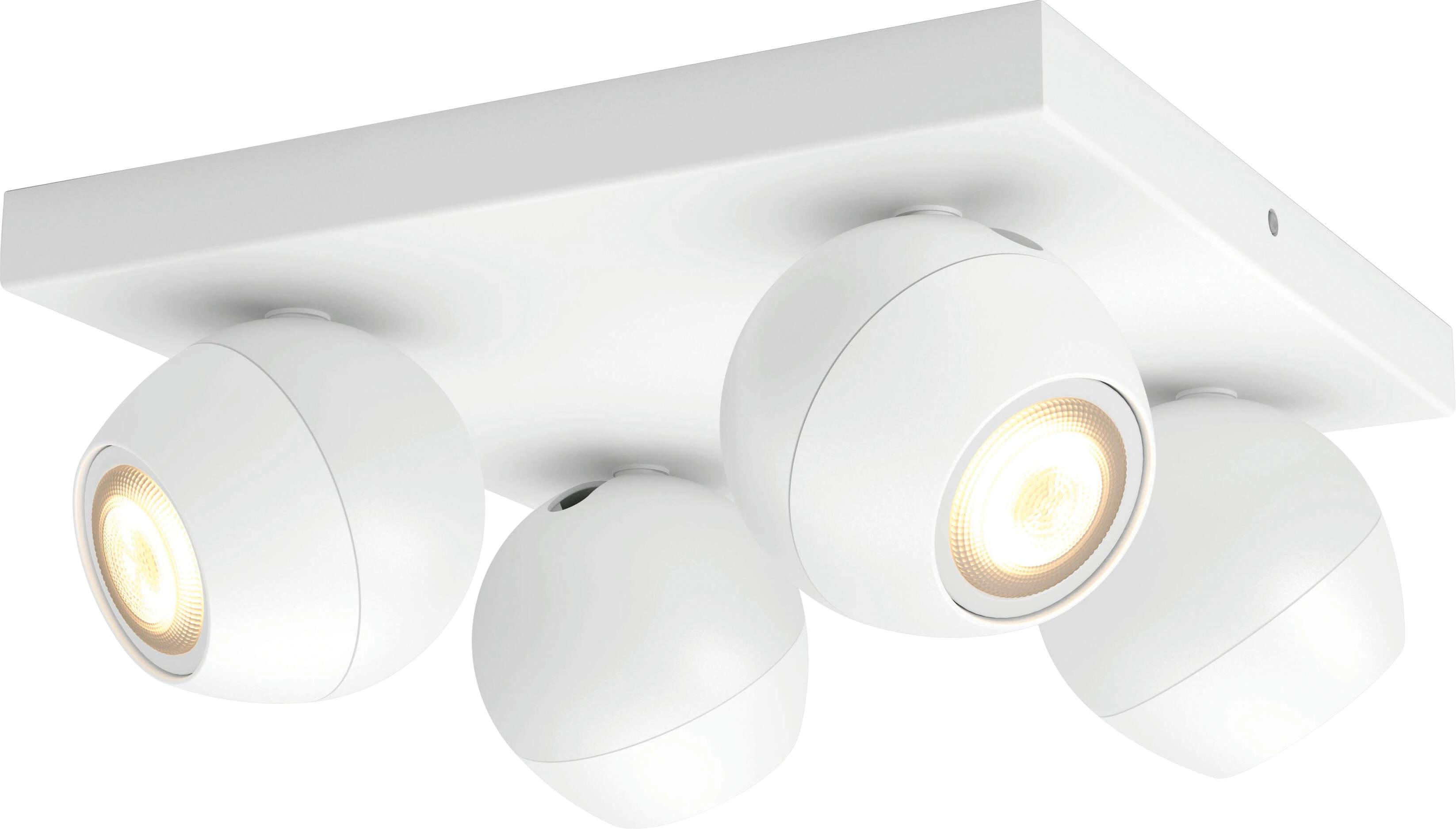Philips Hue Spot 4-flg. White Ambiance Buckram Weiß 4 x 250 lm inkl. Dimmer  kaufen bei OBI