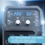 Bedienfeld des STAHLWERK CTM 250 ST Kombi Schweißgeräts. Digitale Anzeigen, Drehknöpfe & Tasten für WIG, MIG/MAG, MMA, Plasma.