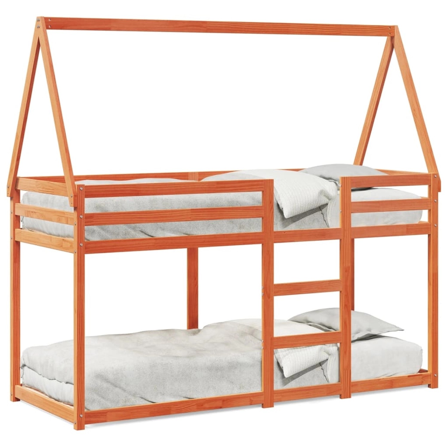 vidaXL Etagenbett mit Dach Wachsbraun 90x190 cm Massivholz Kiefer2096953 günstig online kaufen