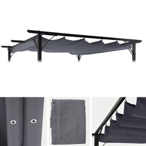 MCW Ersatzbezug Grau für 3x3m Pergola C42, wasserabweisend & waschbar.