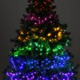 Mehrfarbige Lichterkette mit 800 LEDs (16 m) an einem Weihnachtsbaum.