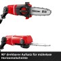 Einhell Akku-Hochentaster GE-HC 18 Li T Kit mit Kettensäge und Heckenscheren-Aufsatz.