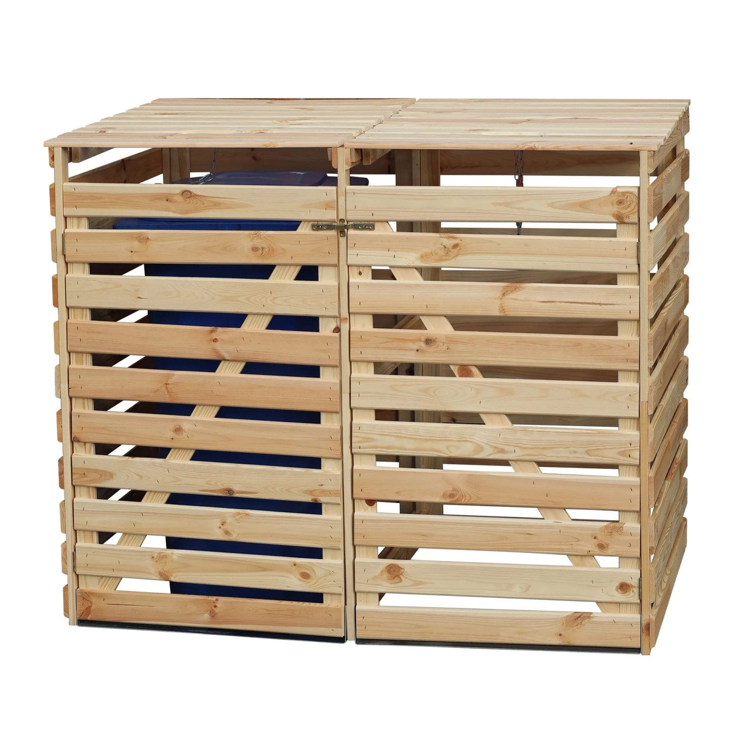 Promadino Mülltonnenbox Vario V Lärche f. 2 Tonnen 122 x 92 x 148 cm Natur FSC®