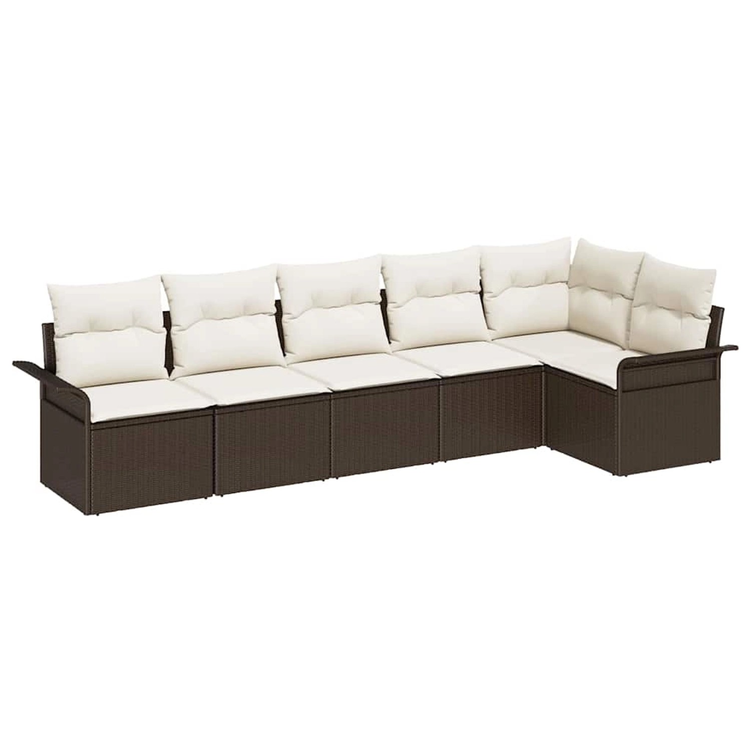vidaXL Garten-Sofa-Set mit Kissen 6-Tlg Braun Poly Rattan 3345378 günstig online kaufen