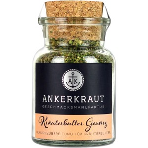 Ankerkraut Kräuterbutter Gewürz Mix im Glas mit Korkdeckel, ideal zum Grillen.