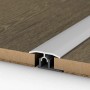 Silbernes Übergangsprofil zum Klicken für Laminat/Parkett, 2700x34mm, zum Ausgleich von bis zu 6mm Höhe.