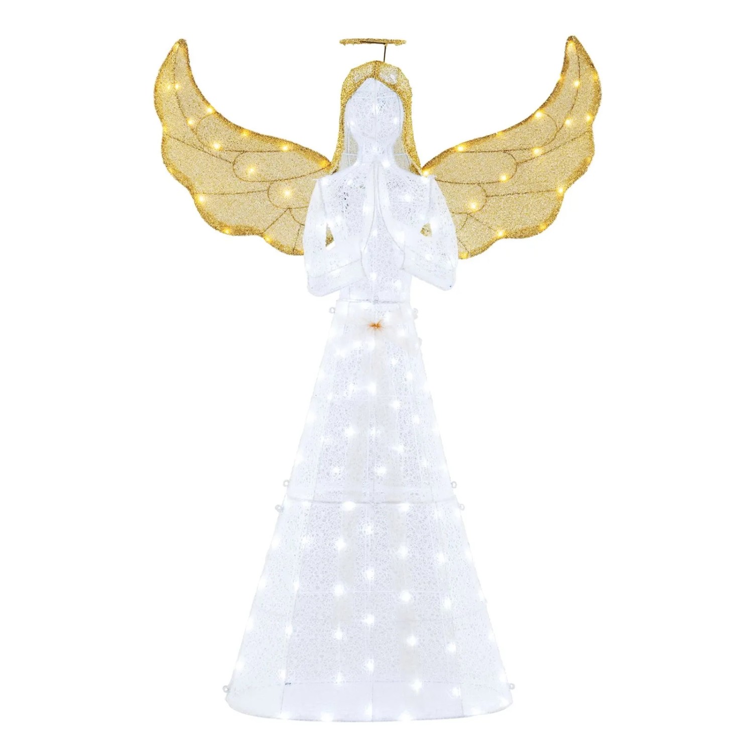 Costway Weihnachtsengel Beleuchtet Groß Hohe Weihnachtsfigur 155 cm