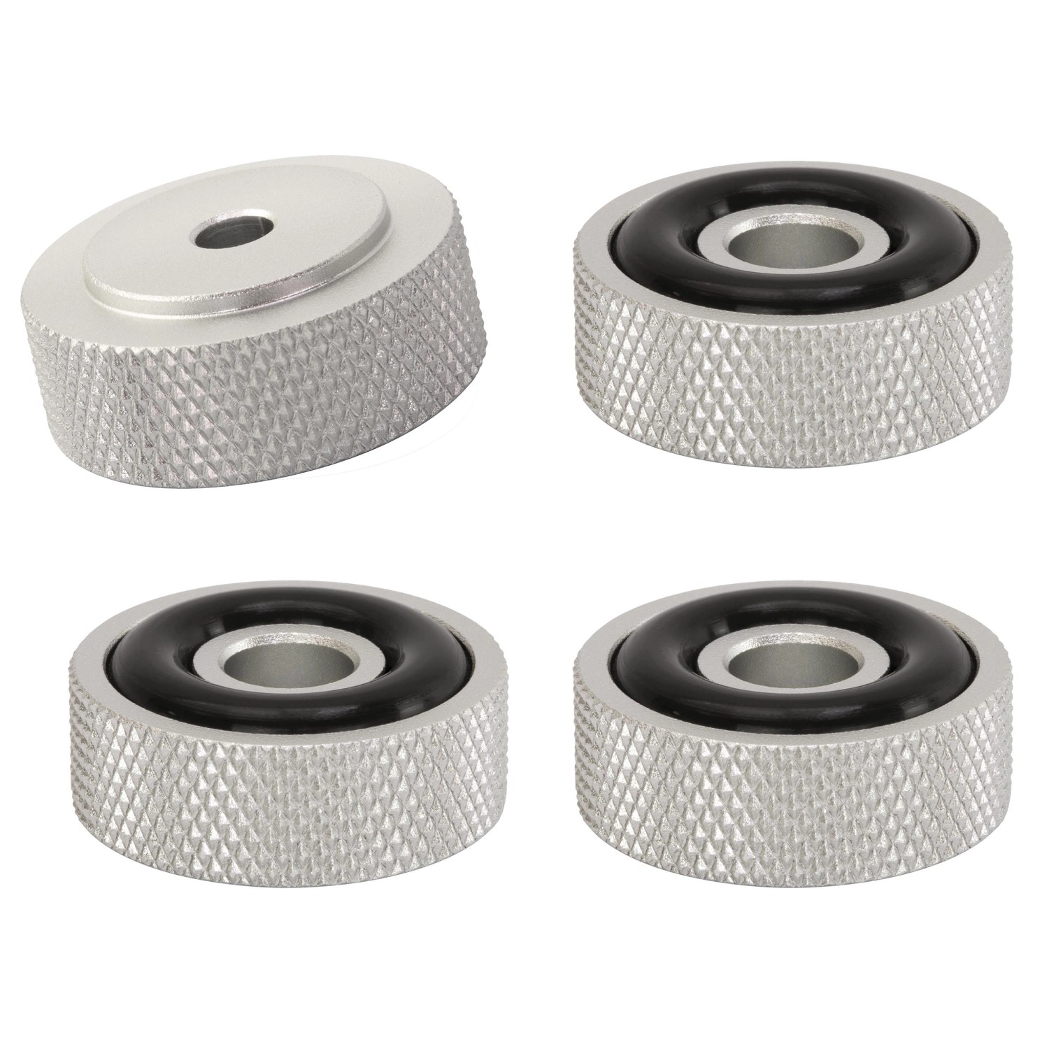 Dynavox Gerätefüße mit Rändelung Silber Ø 20 mm 4 Stück