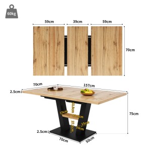 Merax Esstisch Set Ausziehbar 118-157x70 Mit 4 Samtstühlen