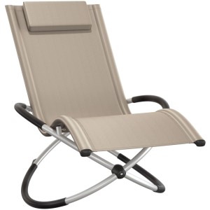 Tectake Sonnenliege Paulina Mit Textilene Ergonomisch  Atmungsaktiv  Widerstandsfähig und Faltbar  150 x 73 x 93 cm Beige