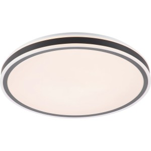 Moderne LED Deckenleuchte Oriago, schwarzmatt, Ø 38 cm für Innenräume.