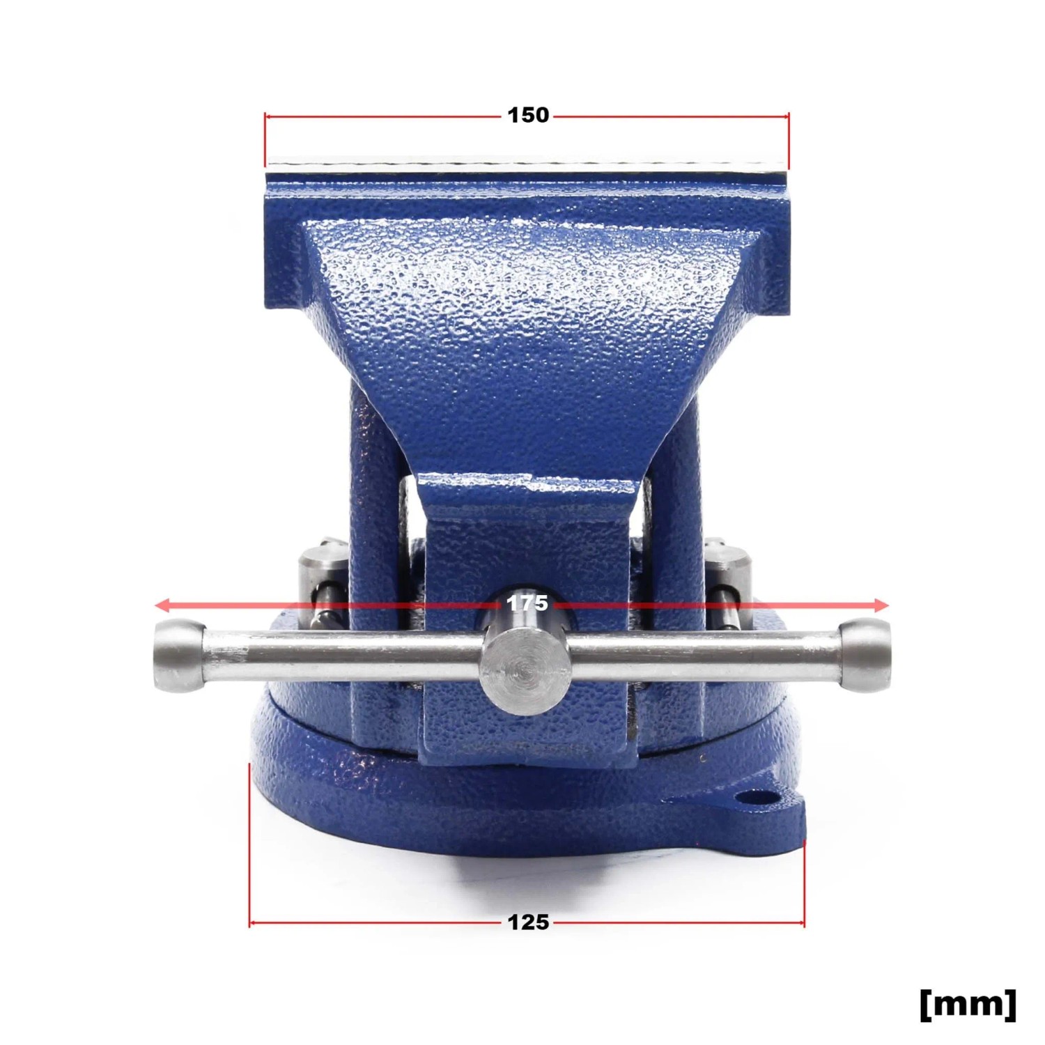 Blauer Wiltec Schraubstock Light Duty, 150mm Klemmbacken, Amboss. Robustes Spannwerkzeug für Werkbank.
