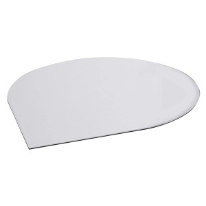 Firefix Glasbodenplatte in Tropfenform, 110x132cm, für Kamin und Ofen.