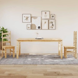 vidaXL Esstisch Corona aus massivem Kiefernholz, 180x90x75 cm. Heller Holztisch mit robuster Platte im Esszimmer.