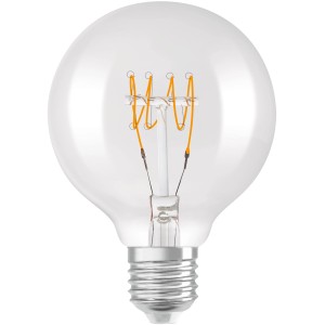 Osram LED-Leuchtmittel E27 in Globeform, 4,8W, 470lm, 12x8cm. Dimmbare Vintage LED Lampe mit Filament-Technologie.