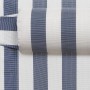 Detailansicht Campingstuhl Mocoa, verstellbar, weiß-blau gestreift, mit Kopfpolster.