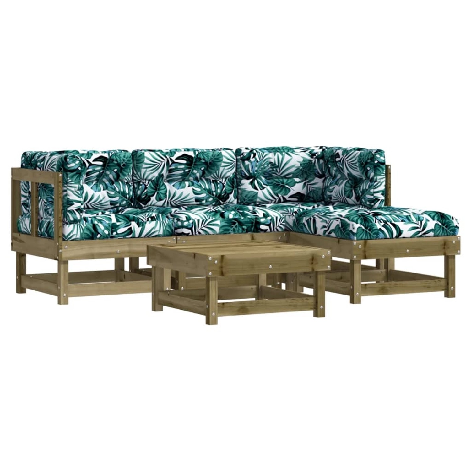 vidaXL 5-Tlg Garten-Lounge-Set mit Kissen Imprägniertes Kiefernholz 3185793 günstig online kaufen