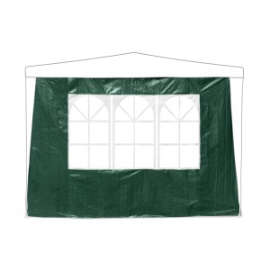 Relaxdays Pavillon Seitenteile 2er Set PE Folie Grün Wasserabweisend Sichtfenster 190 cm x 290 cm x 0,5 cm 0,4 kg