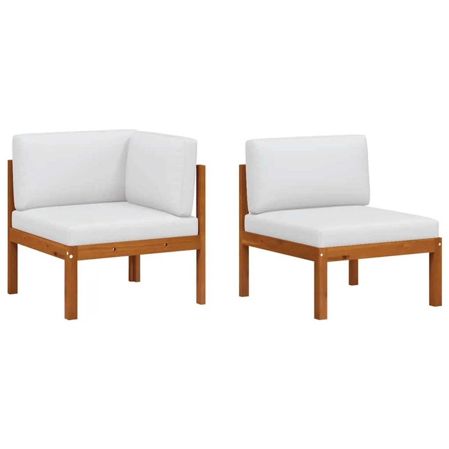 vidaXL 2-Tlg Garten-Lounge-Set mit Kissen Holz Akazie & Seil 312426