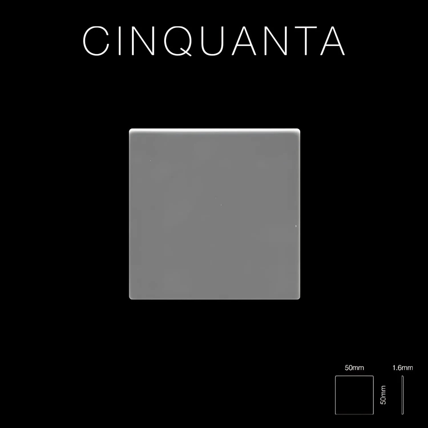 Hochglanz Mosaikfliese aus Edelstahl, grau, 50x50mm. Cinquanta Serie.