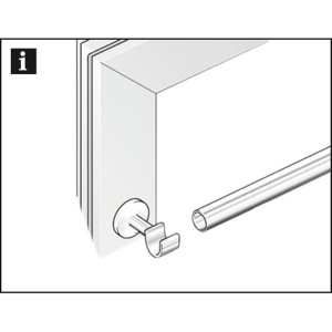 Gardinia Träger New York für Caféhausstange, Edelstahloptik, 12 mm Durchmesser, 3 cm Länge.